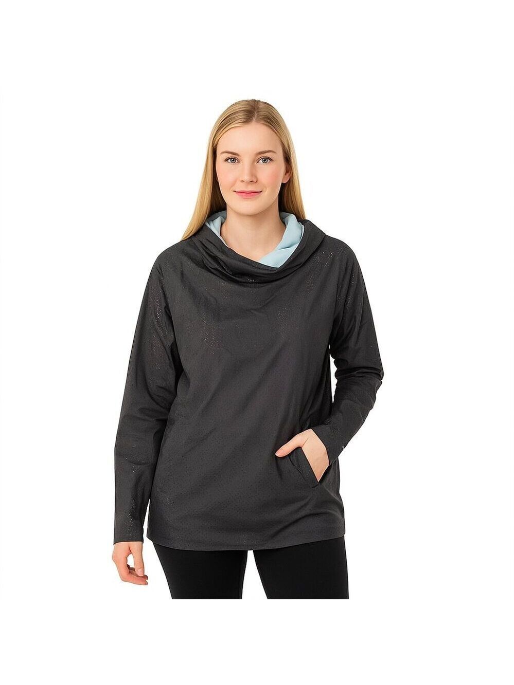 Fabletics Grey Shell Jacket Medium Long Sleeve Pullover Perforated Active Layer